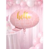 Hello Baby Folyo Balon – Baby Shower Süsü Pembe 60 cm