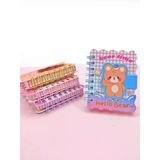 Hello Bear Cırtlı Cep Boy Sevimli Ayıcık Mini Not Defteri (7X8 Cm) - Mavi