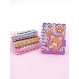 Hello Bear Cırtlı Cep Boy Sevimli Ayıcık Mini Not Defteri (7X8 Cm) - Mor