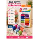 Hello Craft Hello Dikiş İpliği Seti - Birinci kalite Canlı Renkler 10'lu İplik Seti