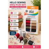 Hello Craft Hello Dikiş İpliği Seti - Birinci kalite Temel Renkler 10'lu İplik Seti