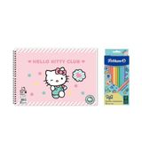 Hello Kitty 17x25 Spiralli Resim Defteri - Pelikan Pastel Renkler 12li Kuru Boya 2'li Set 3