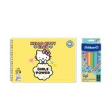 Hello Kitty 17x25 Spiralli Resim Defteri - Pelikan Pastel Renkler 12li Kuru Boya 2'li Set 4