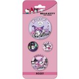 Hello Kıtty 4'lü Rozet Karışık Boy Kuromi Desen 3063007-02
