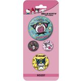 Hello Kıtty 4'lü Rozet Karışık Boy Kuromi Desenli 3063008-05
