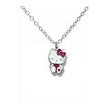 Hello Kitty Ayakta Kalp Figürlü Kolye – 60 Cm Zincirli Sevimli Karakter Takısı