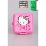 Hello Kitty Dekomus Cep Defteri ve Yeni Sezon Lisanslı Hello Kıtty 2 Katlı Beslenme Kutusu / Lunch Box 2'lisi - 1 - Mor