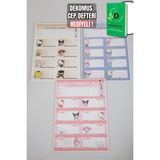 Hello Kitty Dekomus Cep Defteri ve Yeni Sezon Lisanslı Hello Kıtty And Best Frıends 24'lü Okul Etiketi 2'lisi - 12M-Krem