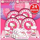 HELLO KİTTY DOĞUM GÜNÜ PARTİ MALZEMELERİ SÜSLERİ SETİ 24 KİŞİLİK