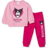 Hello Kitty Kız Bebek Eşofman Takımı Şardonlu Üç Iplik Bisiklet Yaka Uzun Kol Lastikli Paça - 2 - 3 Yaş - Pembe