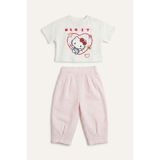 Hello Kitty Lisanslı Kısa Kollu Tişört Esnek Belli Pantolon Alt 2'li Takım Kız Bebek
