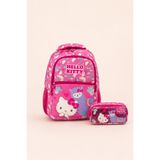 Hello Kitty Lisanslı Kız Çocuk Okul Çanta Seti Okul Sırt Çantası Kalemlik İlkokul Pembe