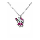 Hello Kitty Mor Renkli Figürlü Kolye – 60 Cm Zincirli Sevimli Karakter Takısı