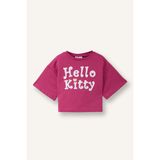 Hello Kitty Oversıze Bisiklet Yaka İnce Sweatshirt Kumaşı Kısa Kollu Tişört Kız Bebek