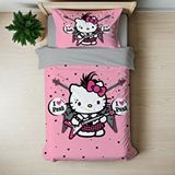 Hello Kitty Temalı Baskılı Tek Kişilik Nevresim Takımı Çok Renkli
