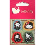 Hello Kitty Ütü Ile Yapışan Dokuma Arma - Patch - Yama 4 Lü Set Yeşil (orjinal Lisanslı Ürün)