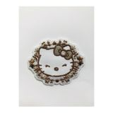Hello Kitty Ütü Ile Yapışan Dokuma Nakışlı Arma - Patch - Yama - Altın Sarı (ORJİNAL LİSANSLI ÜRÜN)