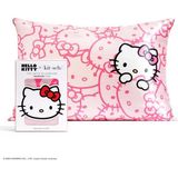 Hello Kitty x Fermuarlı Saten Yastık Kılıfı, 66 x 48 cm - Koyu Pembe - Tek Ebat
