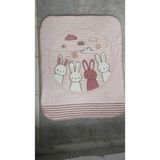 Hello Rabbıt Desenli Özdilek Pembe Bebek Battaniyesi 100x120 cm Polyester Cinsiyet: Unisex - Beyaz - 0 - 1 Yaş