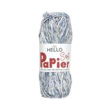 Hello Soft Papier Kağıt Ip Örgü Çanta Ipi 100 Gram 100 Metre Ebruli Mavi P17