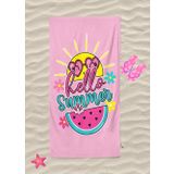 Hello Summer Watermelon Desenli Plaj Havlusu Kız Çocuk Plaj Havlusu