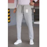 hello7 Erkek Açık Gri Dar Kesim Duble Paça Esnek Kumaş Jogger Pantolon