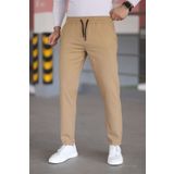 hello7 Erkek Camel Renk Dar Kesim Duble Paça Jogger Pantolon
