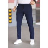 hello7 Erkek Lacivert Dar Kesim Esnek Likralı Duble Paça Jogger Pantolon
