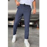 hello7 Erkek Lacivert Jogger Beli Lastikli Bağcıklı Lastik Paça Esnek Pantolon