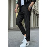 hello7 Erkek Siyah Slim Fit Ankle Paça Kumaş Pantolon