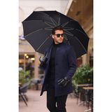 Hello7 Erkek Siyah slim Fit dar kesim Kaşe Kaban Yeni Sezon - 01L-Lacivert