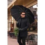 Hello7 Erkek Siyah slim Fit Kaşe Kaban Yeni Sezon - 01-Siyah