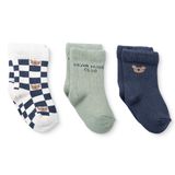HelloBaby 3lü Soket Çorap - Lacivert Baskılı
