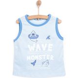 HelloBaby Baby Shark Erkek Atlet Tshirt Erkek Bebek - Açık Mavi - 9 Ay