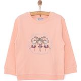 Hellobaby Basic Az Şardonlu Aslan Desenli Sweatshirt Kız Bebek - Pembe - 6 Ay