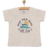 Hellobaby Basic Dalga Baskılı Tshirt Erkek Bebek - Gri - 9 Ay