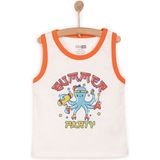 Hellobaby Basic Erkek Ahtapot Baskılı Atlet Tshirt Erkek Bebek - Ekru - 1 Yaş