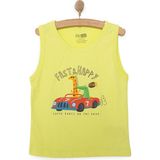 Hellobaby Basic Erkek Hayvan ve Araba Baskılı Atlet Tshirt Erkek Bebek - Açık Yeşil - 9 Ay