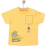 HelloBaby Basic Erkek Iş Makinesi Baskılı T-Shirt Erkek Bebek - Turuncu - 6 Ay