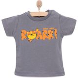 Hellobaby Basic Erkek Kaplan Baskılı T-Shirt Erkek Bebek - Koyu Gri - 1 Yaş