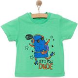 HelloBaby Basic Erkek Müzik Baskılı T-Shirt Erkek Bebek - Yeşil - 1 Yaş
