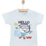 Hellobaby Basic Erkek Okyanus Baskılı T-Shirt Erkek Bebek - Mavi - 1,5 Yaş