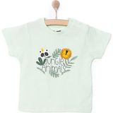 HelloBaby Basic Erkek Orman Hayvanları Baskılı T-Shirt Erkek Bebek - Açık Yeşil - 1 Yaş