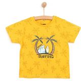 HelloBaby Basic Erkek Sörf Baskılı T-Shirt Erkek Bebek - Sarı - 6 Ay