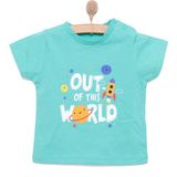 Hellobaby Basic Erkek Uzay Baskılı T-Shirt Erkek Bebek - Yeşil - 1 Yaş