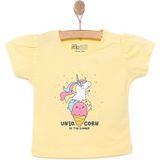 HelloBaby Basic Kız Dondurma Unicorn Baskılı T-Shirt Kız Bebek - Sarı - 1 Yaş