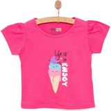 HelloBaby Basic Kız Eğlenceli Dondurma Baskılı T-Shirt Kız Bebek - Pembe - 1,5 Yaş