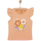 Hellobaby Basic Kız Gülen Çiçek Baskılı Atlet T-Shirt Kız Bebek - 1,5 Yaş - Pudra