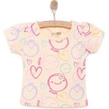 Hellobaby Basic Kız Gülen Yüz Desenli T-Shirt Kız Bebek - Açık Sarı - 6 Ay