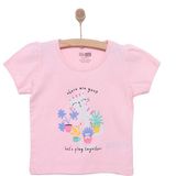 HelloBaby Basic Kız Kaktüs Kedi Baskılı T-Shirt Kız Bebek - Pembe - 1 Yaş